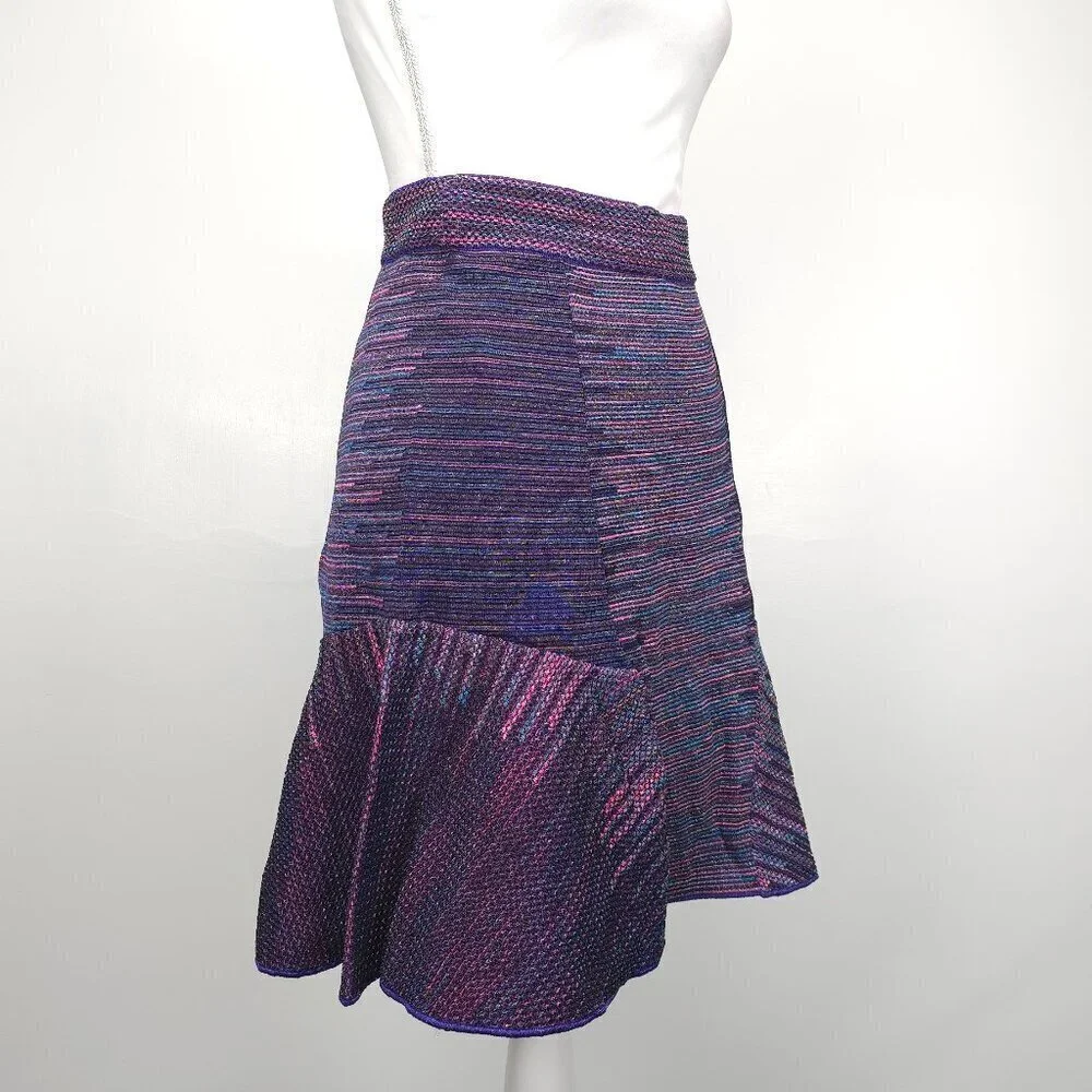 M Missoni Multi Color Trumpet Knit Mini Skirt